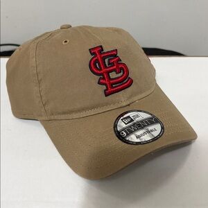 New Era St Louis Cardinals Khaki Baseball Cap with Red Embroidery